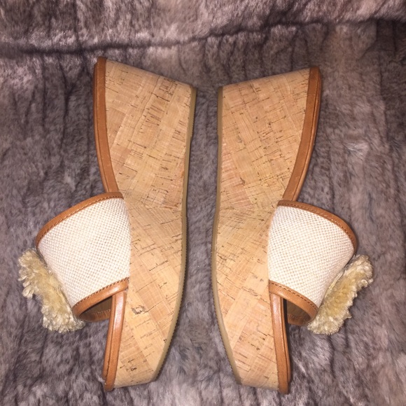 Like NEW Coach Jazmin Cork Wedge 3” Heels Size 9 - Picture 2 of 6